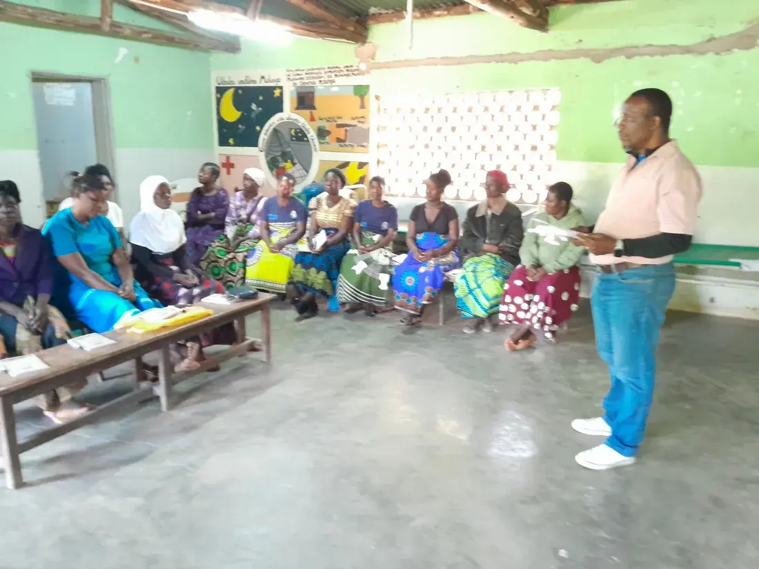Adult community participants attending a health education session indoors